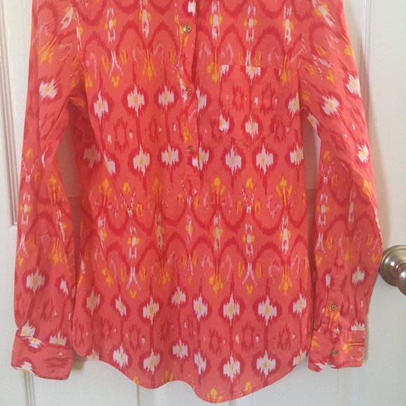 Multicolor ikat pattern XS C-Wonder button down shirt - Picture 6 of 6